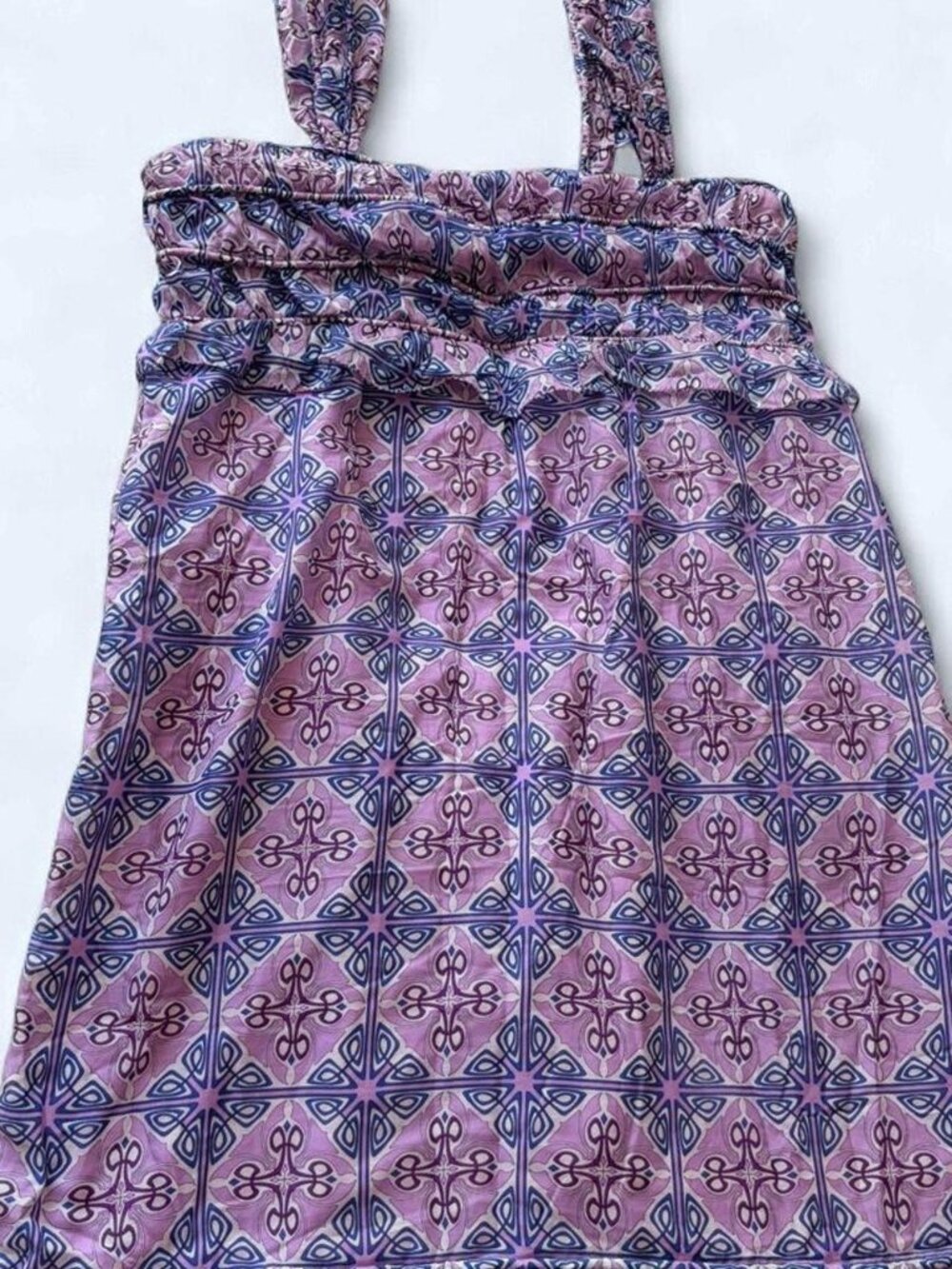 Deadstock Y2K Max Studio Specialty SilkBlend Geometric Mini Dress S